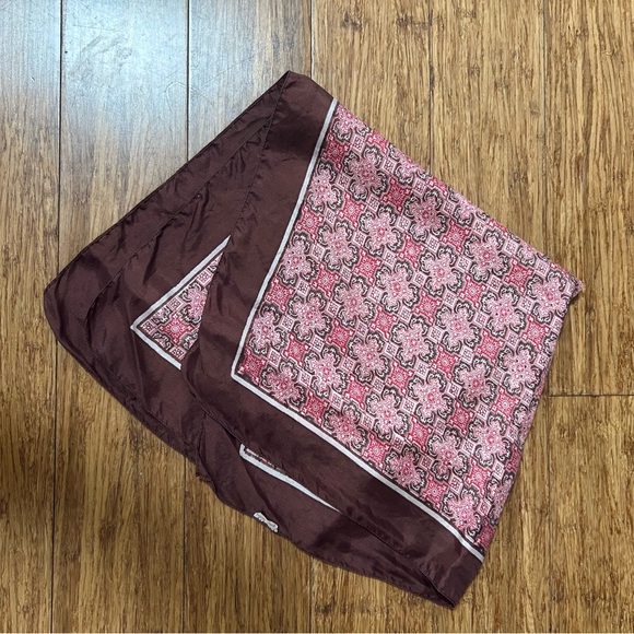 Vintage 1960-70’s LIBERTY of London Silk Scarf Made In England Brown/Red/Pink - Picture 12 of 16